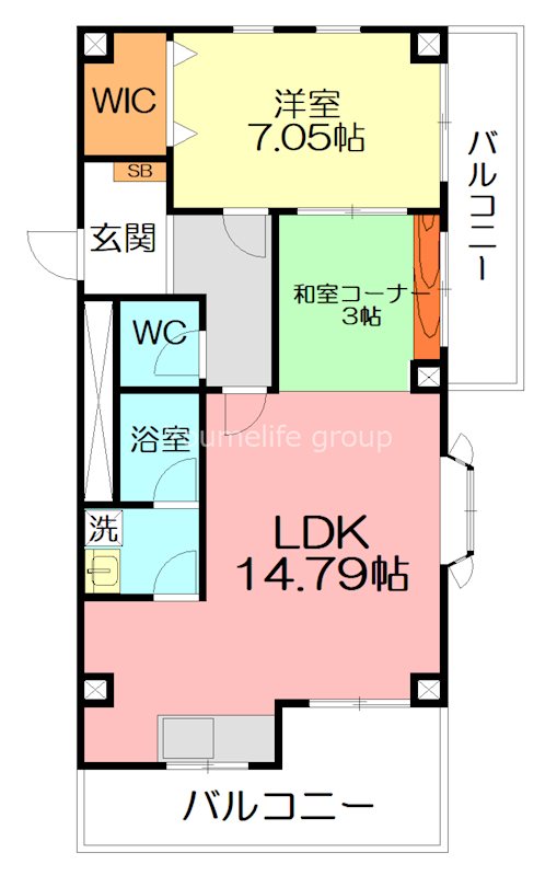 ブランアール 203号室 間取り