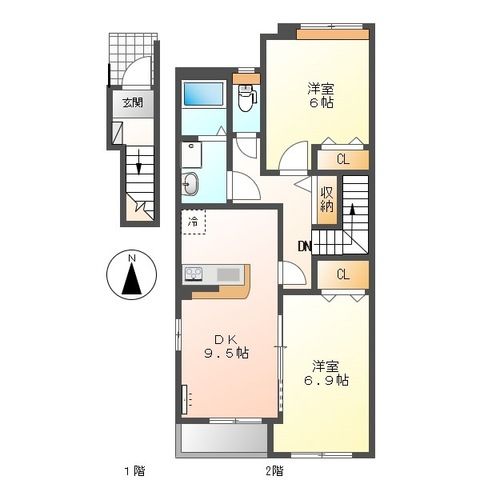 エレガンスＯＩＳＯ 202号室 間取り