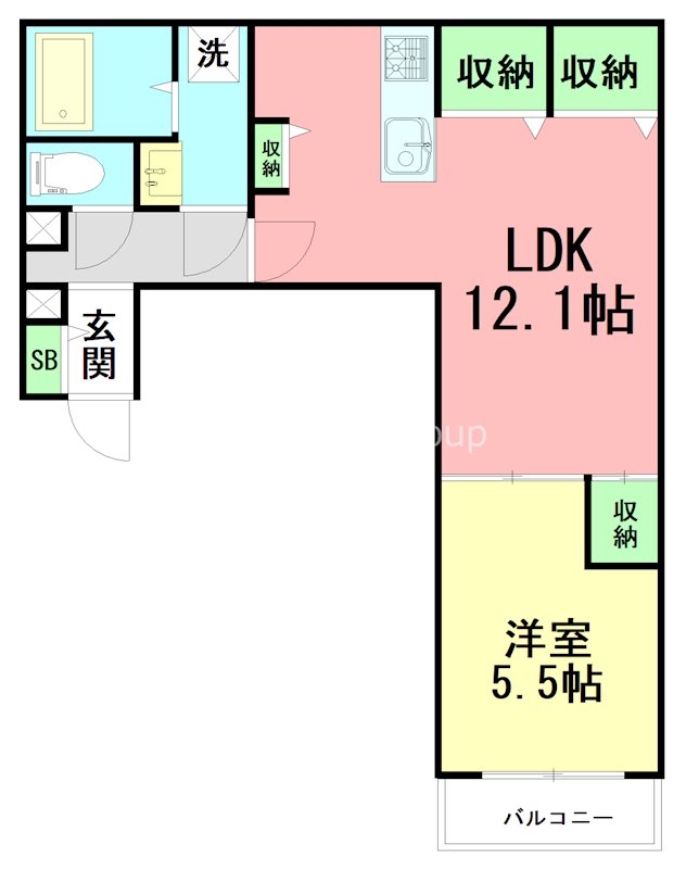 横浜元町ガーデン離宮Ａ棟 103号室 間取り