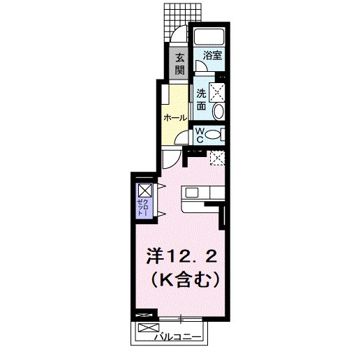 クリエンテ 102号室 間取り