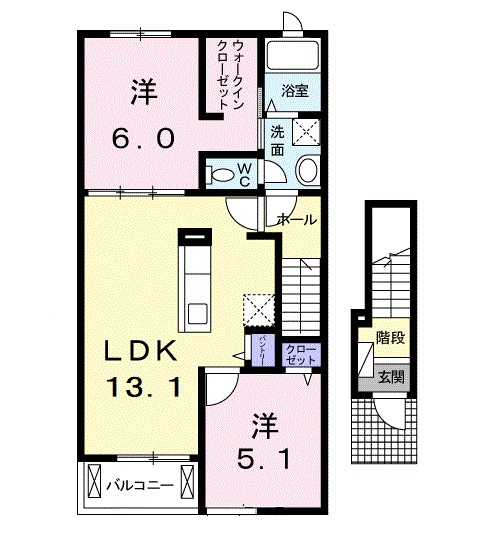 プレシャスＴ－Ⅰ 202号室 間取り