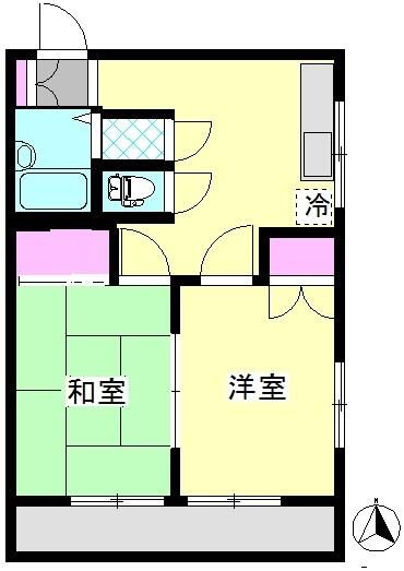 ゼフィールマンションＢ棟 206号室 間取り