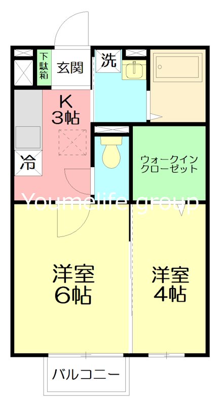 シャルマン 106号室 間取り