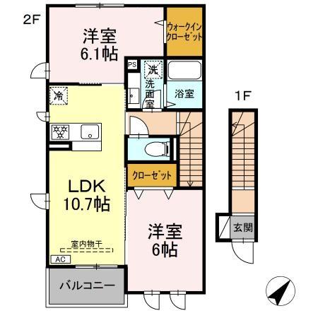 ライフステージⅡ 203号室 間取り