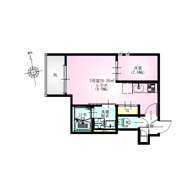 REGALEST ラルーチェ本厚木 203号室 間取り