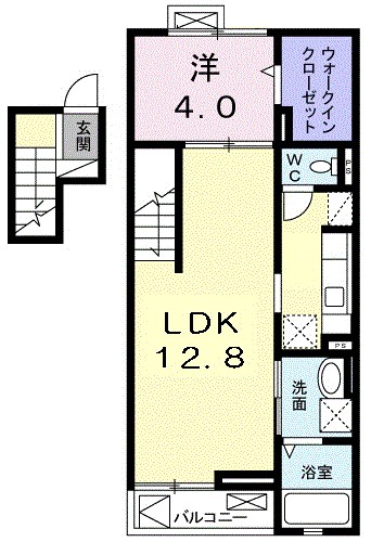 クレール茅ヶ崎Ⅱ 401号室 間取り