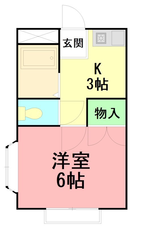 ヒルサイド箱根湯本 208号室 間取り