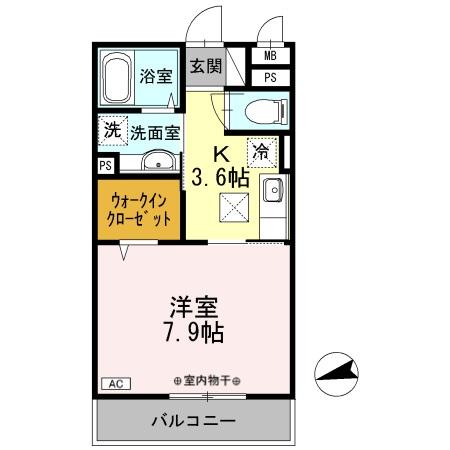 ラマージュⅤ 102号室 間取り