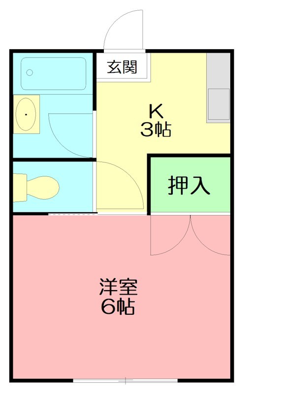 三笠ハイツＣ 202号室 間取り