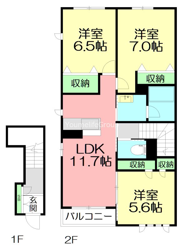 コンフォーザＴＳ 201号室 間取り