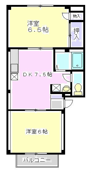 パークハイツオンベイ 102号室 間取り