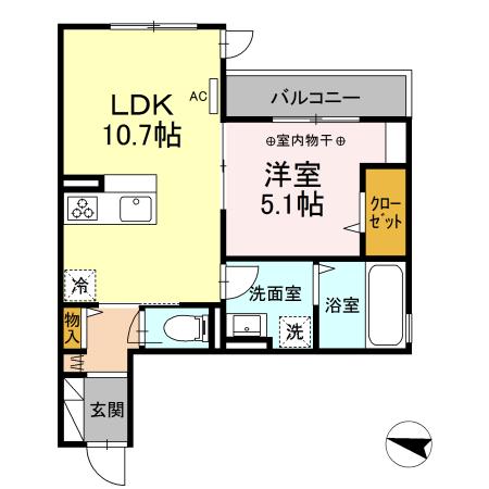 Ｄ－ＳＩＴＥ　ＳＨＯＮＡＮＤＡＩ 303号室 間取り