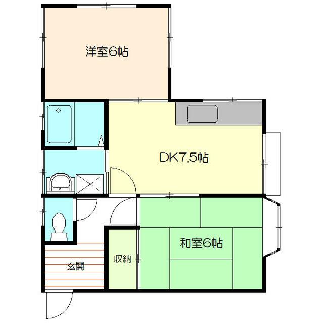 第四煤ケ谷ハイツ 201号室 間取り
