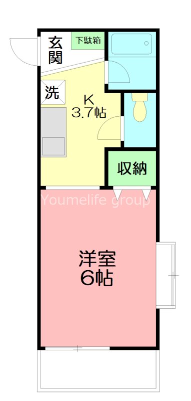 上大槻ハイツ 103号室 間取り