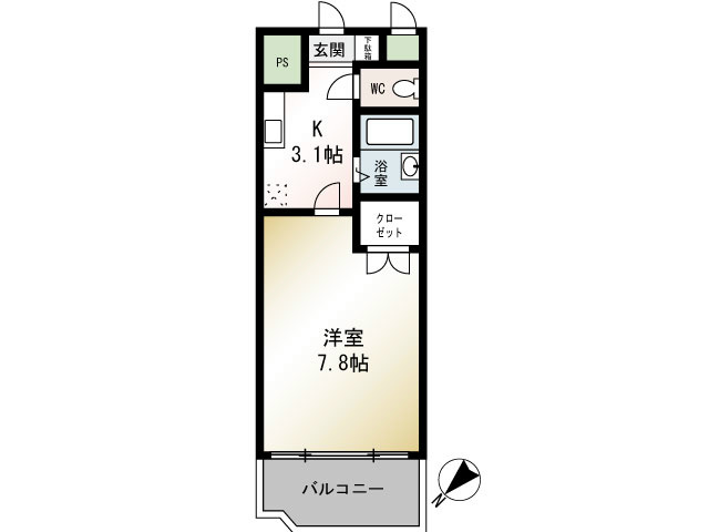 プレーヌデュラン 406号室 間取り