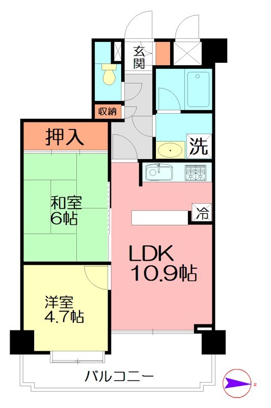 ライオンズマンション藤沢本町 502号室 間取り