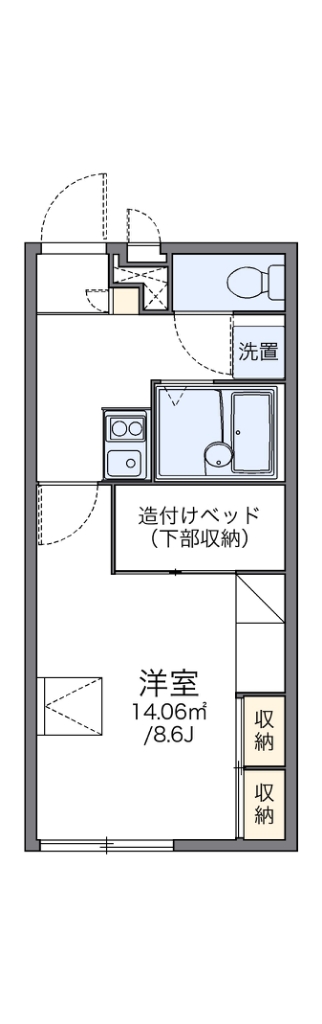 レオパレスフリーダム南金目Ⅲ 204号室 間取り