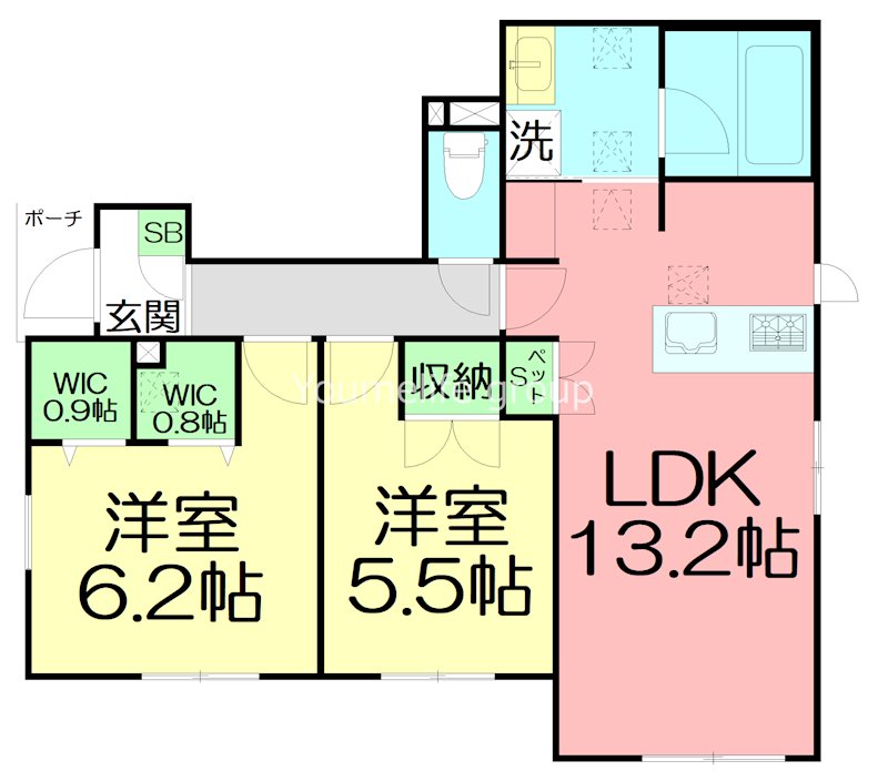 （仮称）小田原市扇町１丁目 101号室 間取り