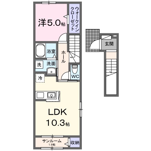 オリーブＳＴ 201号室 間取り