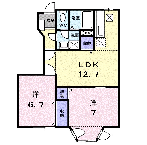 サニーヒルズ 102号室 間取り