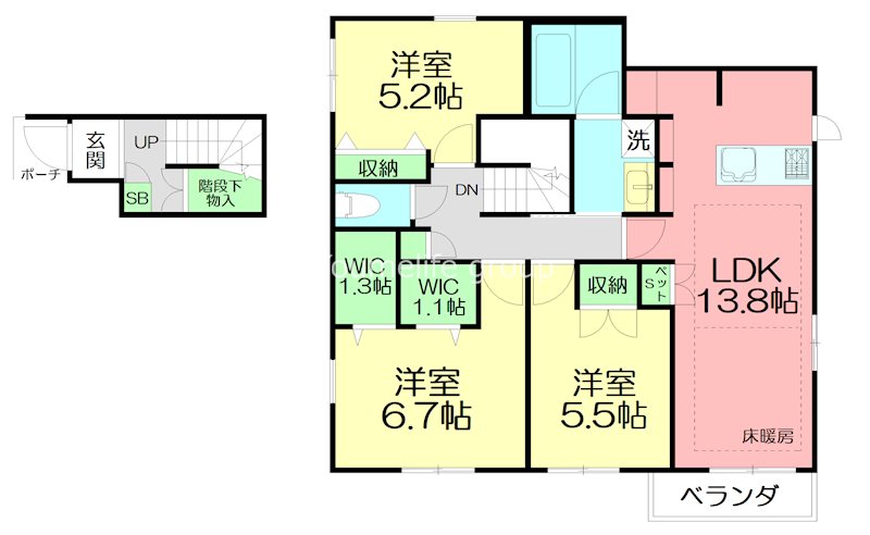 （仮称）小田原市扇町１丁目 201号室 間取り