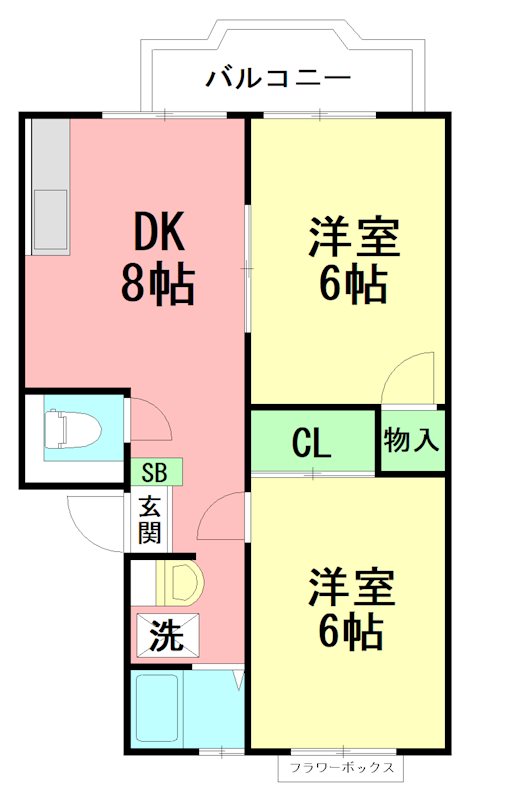 メゾンドＵ 202号室 間取り