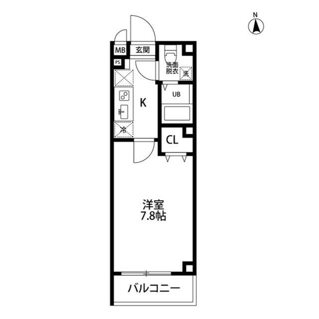 アップワード本厚木 503号室 間取り