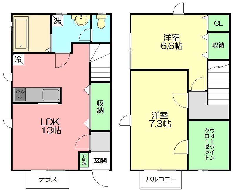 メジュール　Ｂ棟 1号室 間取り