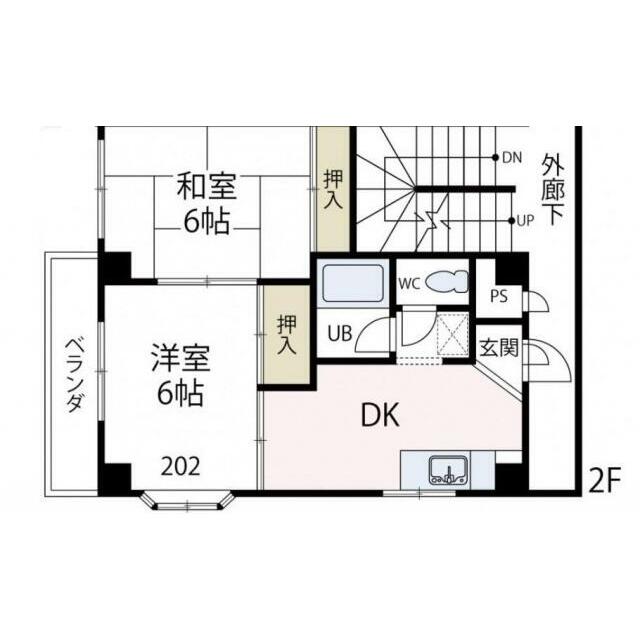 ＷｉｎｇＨｏｕｓｅ伊勢原 202号室 間取り