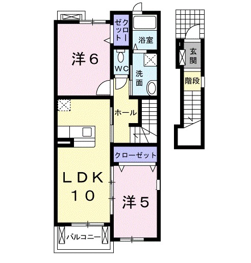 Ｍ・シャルマンローズＦ 201号室 間取り