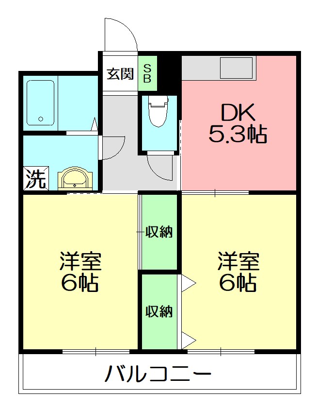 メープルハイツB 203号室 間取り
