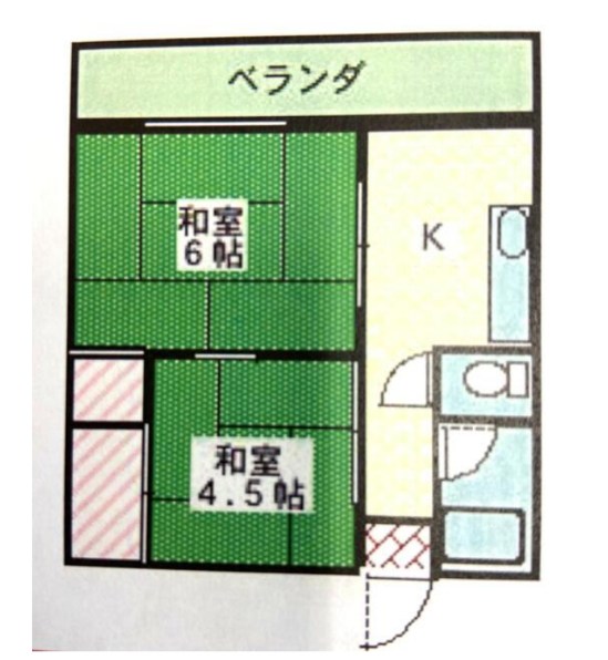 大橋荘 202号室 間取り