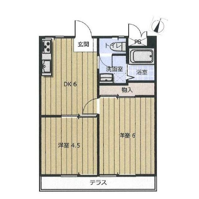 ロイヤルハイツ B201号室 間取り