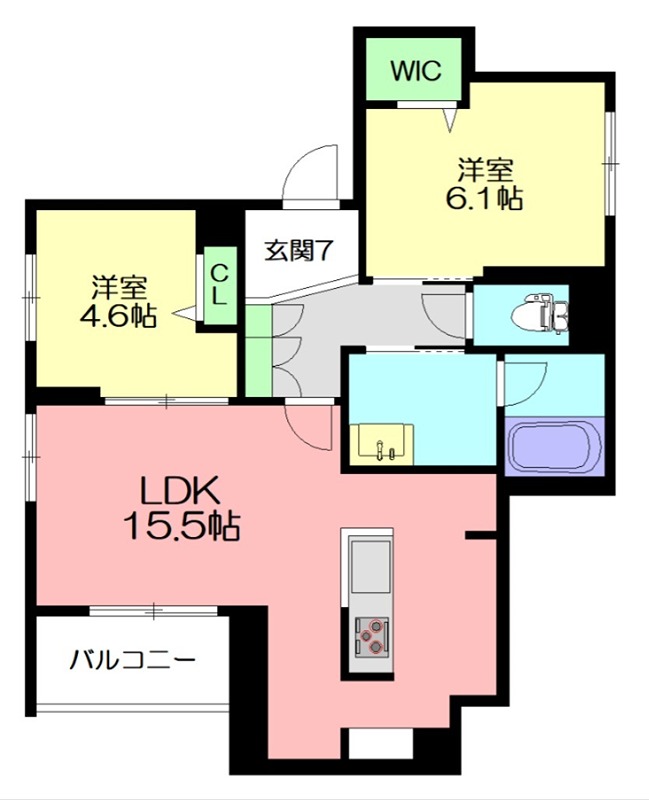 00102号室 間取り