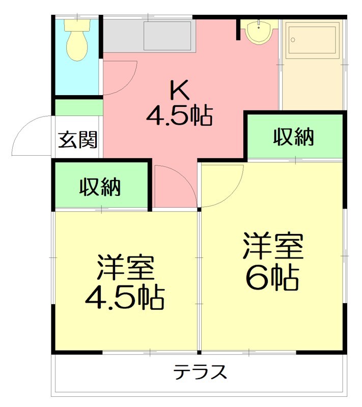 第2小室荘 101号室 間取り
