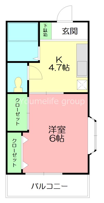 パークサイド 201号室 間取り