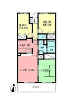 フローラ石川 202号室 間取り