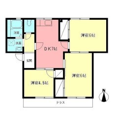 シャトレー茅ヶ崎 102号室 間取り