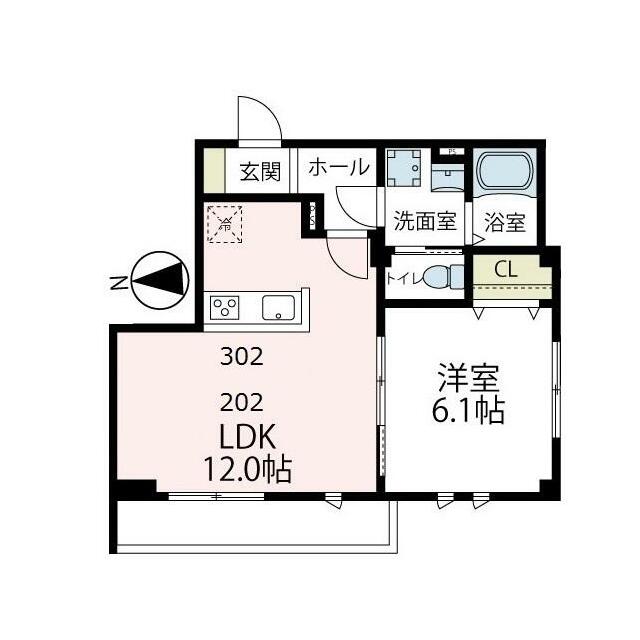 Ｖｉｏｌａ．Ｋ 202号室 間取り