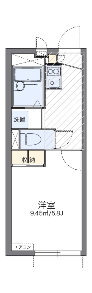 レオパレスヴィフ 102号室 間取り