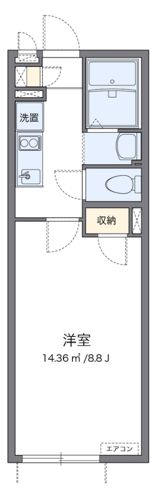 クレイノリライ 205号室 間取り