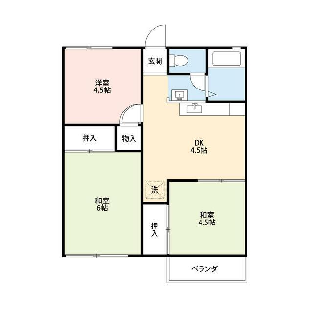 ハイツグリーンヒルＢ 202号室 間取り