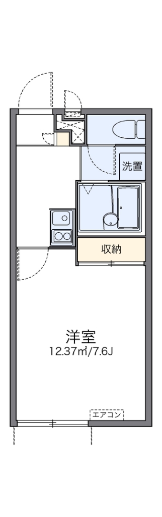 レオパレスリバーサイドパレス 104号室 間取り