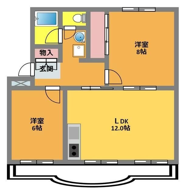 若宮ハイツ 102号室 間取り