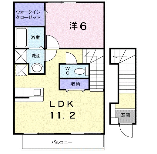 カルム若宮 202号室 間取り