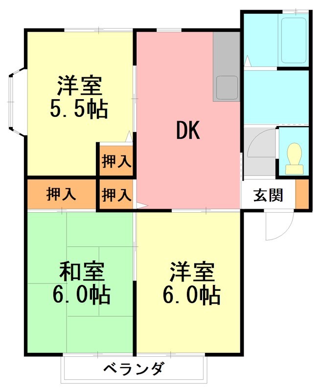 栗の木ハイム B202号室 間取り