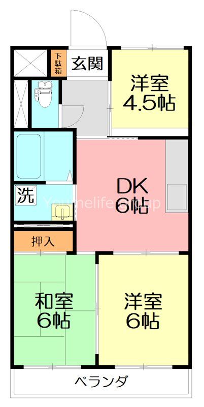 レターハイツ 202号室 間取り