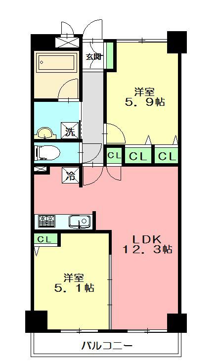 ビューヒルズ東戸塚壱番館 109号室 間取り