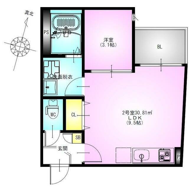 ＲＥＧＡＬＥＳＴ　茅ヶ崎 202号室 間取り