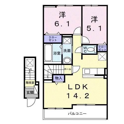 上落合アパート 203号室 間取り